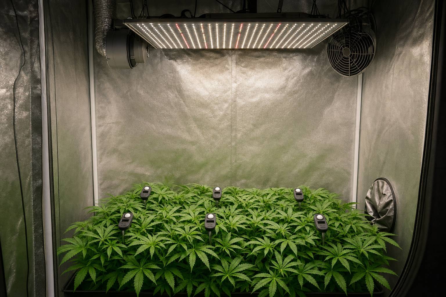 Cómo calcular la iluminación ideal para un armario de cultivo: PPFD, DLI y distancia a la planta